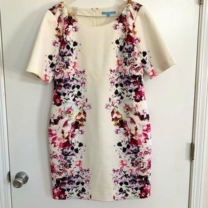Antonio Melani short sleeve fully lined floral dress size 12